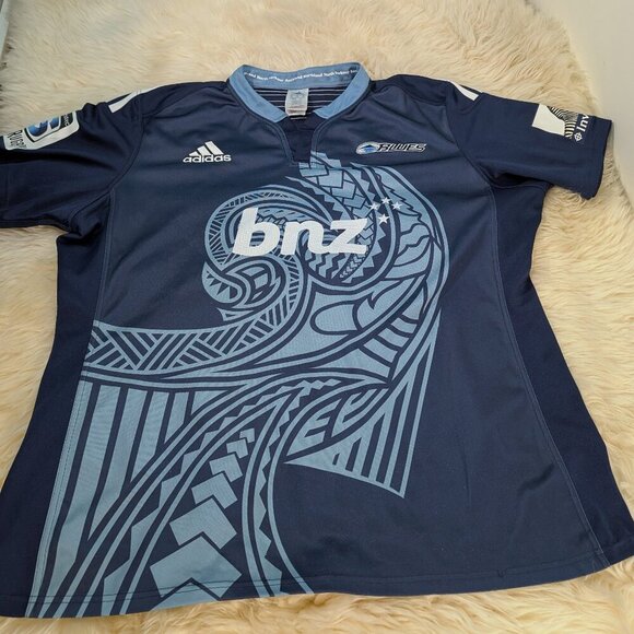 Adidas Men's Auckland (New Zealand) Blues Super Rugby 2013-14 Jersey Size 3XL - Picture 2 of 12